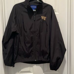 Women’s Wake Forest black rain jacket. Size small by Turfer.